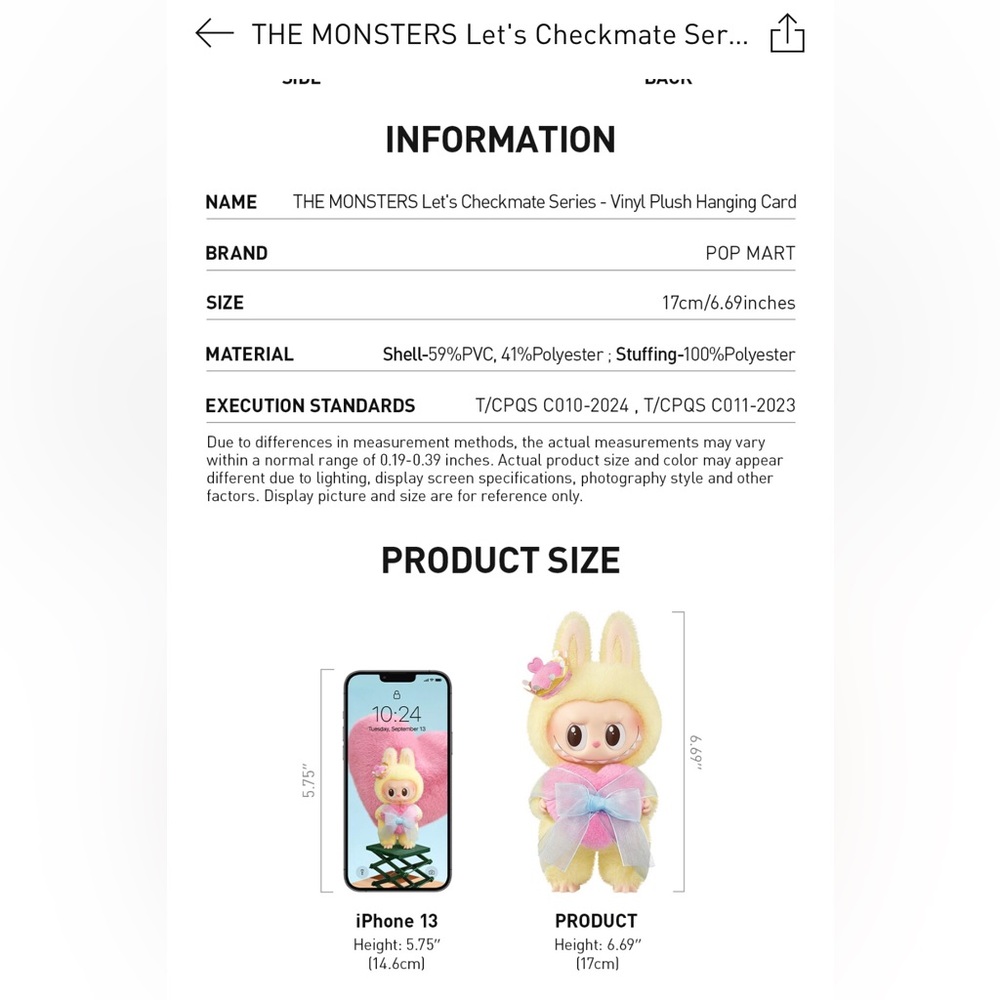 Labubu Let’s Checkmate QUEEN Vinyl Face Plush Pendant - Picture 9 of 11